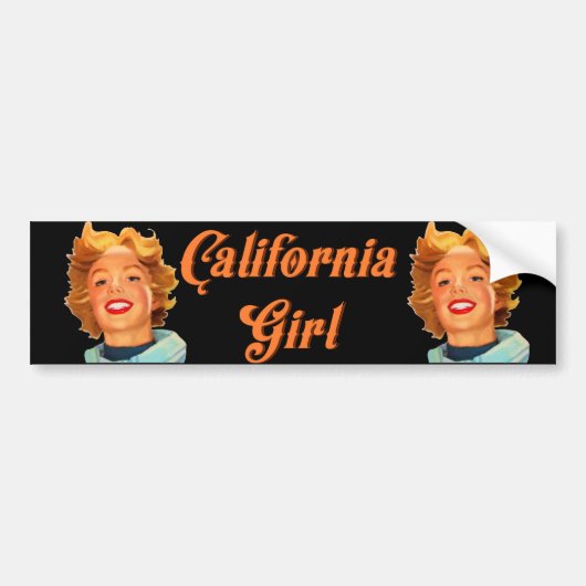 カリフォルニア女の子 バンパーステッカー (正面)