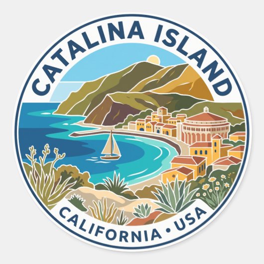 カリフォルニア島 USA ラウンドシール (正面)