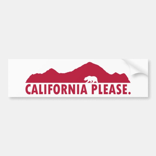 カリフォルニア州お願い バンパーステッカー (正面)