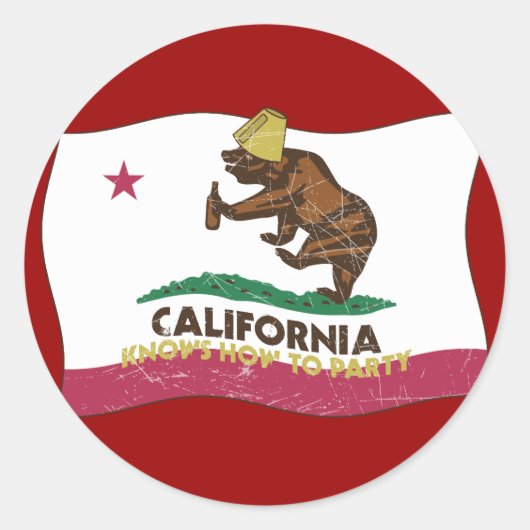 カリフォルニア州がパーティー負担の方法を知る ラウンドシール (正面)