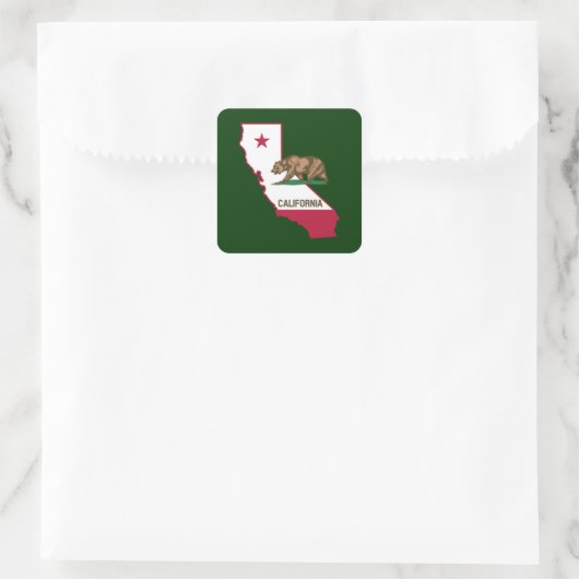カリフォルニア州のアウトラインとフラグ スクエアシール (バッグ)