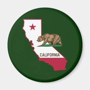 カリフォルニア州のアウトラインとフラグ マグネット
