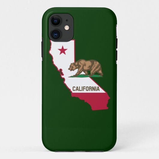 カリフォルニア州のアウトラインとフラグ Case-Mate iPhoneケース (裏面)