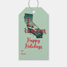 カリフォルニア州のカスタムクリスマス　ハッピーホリデーシーズン ギフトタグ