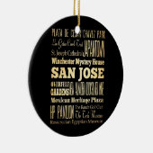 カリフォルニア州のタイポグラフィの芸術のサンノゼ都市 セラミックオーナメント (右)