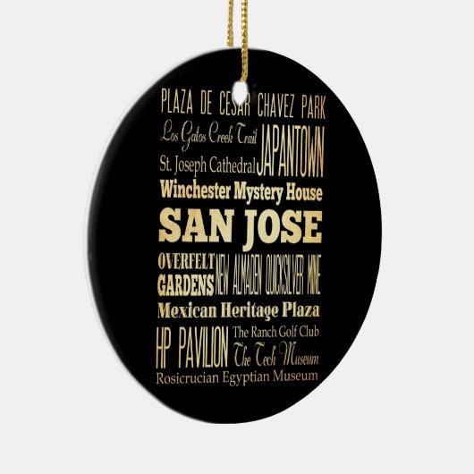 カリフォルニア州のタイポグラフィの芸術のサンノゼ都市 セラミックオーナメント (右)
