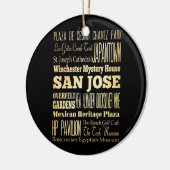 カリフォルニア州のタイポグラフィの芸術のサンノゼ都市 セラミックオーナメント (左)