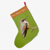 カリフォルニア州のハミングバード薄紫 ラージクリスマスストッキング (裏面 (吊り時))