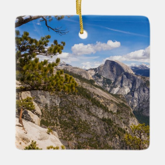 カリフォルニア州のハーフドームの風景 セラミックオーナメント (正面)