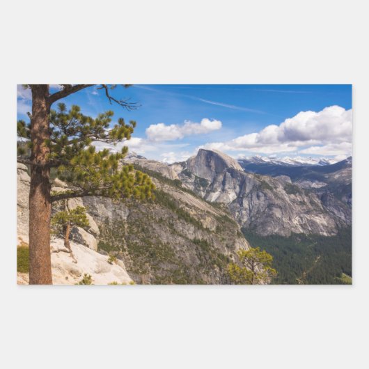 カリフォルニア州のハーフドームの風景 長方形シール (正面)