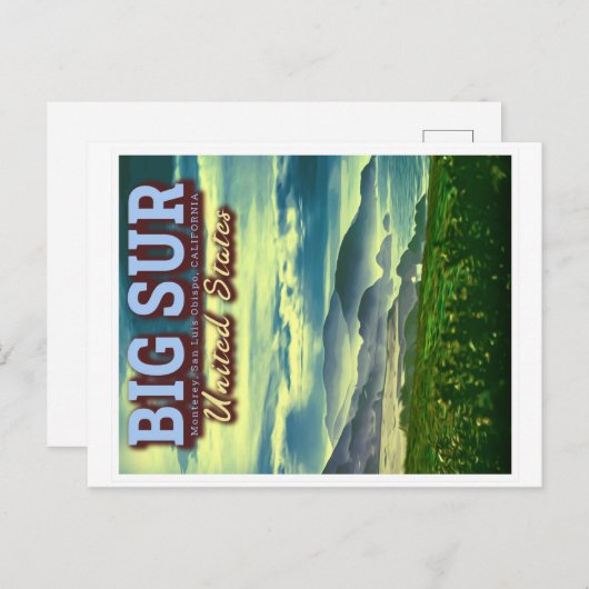 カリフォルニア州のビッグ・シュール中央海岸統一された州 ポストカード (正面/裏面)