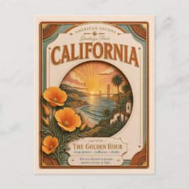 カリフォルニア州のビンテージ ペーパー カット アメリカーナ アーケーナ ポストカード