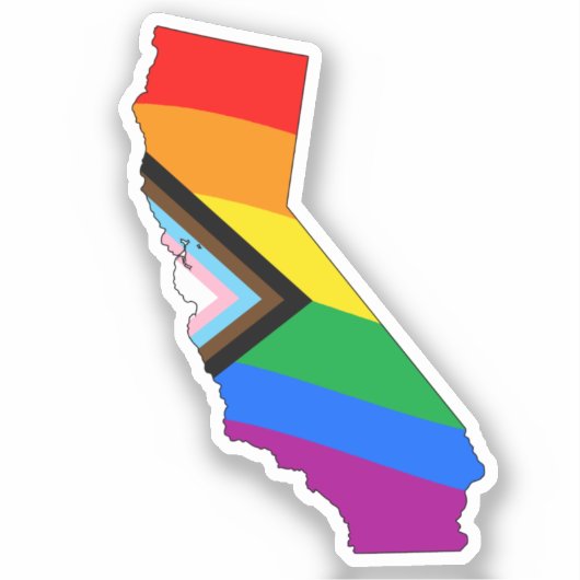 カリフォルニア州のプライドLGBTQプログレスプライド シール (正面)
