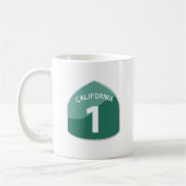カリフォルニア州のルート1の太平洋沿岸のハイウェー コーヒーマグカップ (左)