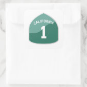 カリフォルニア州のルート1/ハイウェー1のステッカー スクエアシール (バッグ)