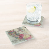 カリフォルニア州の公式の地図 ガラスコースター (アングル)