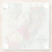 カリフォルニア州の公式の地図 ガラスコースター (裏面)