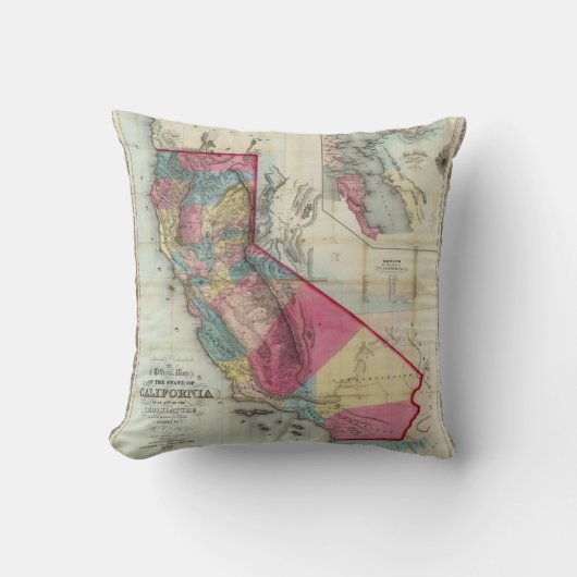 カリフォルニア州の公式の地図 クッション (正面)