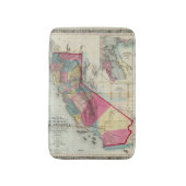 カリフォルニア州の公式の地図 バスマット (正面縦)