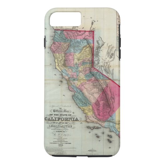 カリフォルニア州の公式の地図 Case-Mate iPhoneケース (裏面)