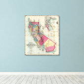 カリフォルニア州の公式地図 キャンバスプリント (インサイチュ (ウッドフロア))