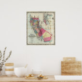 カリフォルニア州の公式地図 ポスター (キッチン)