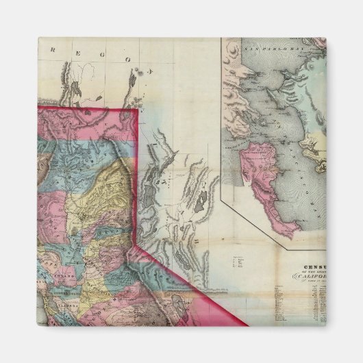 カリフォルニア州の公式地図 マグネット (正面)