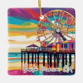 カリフォルニア州の収集可能なクリスマスオーナメントサンタモニカ セラミックオーナメント (正面)