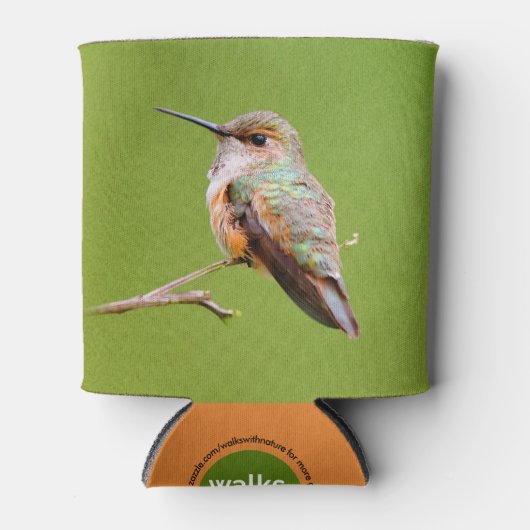 カリフォルニア州の可愛いハミングバード薄紫 缶クーラー (正面)