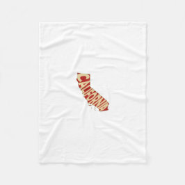 カリフォルニア州の名前の単語の芸術の黄色 フリースブランケット