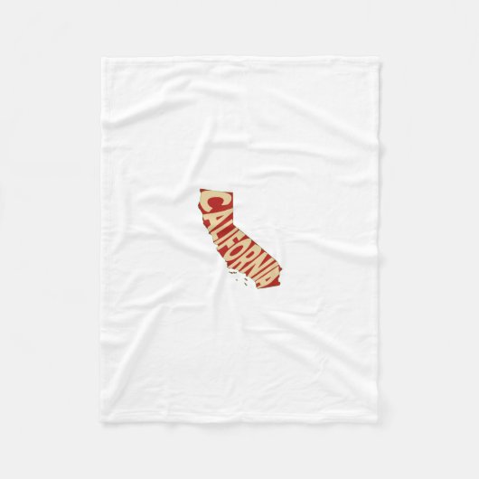 カリフォルニア州の名前の単語の芸術の黄色 フリースブランケット (正面)