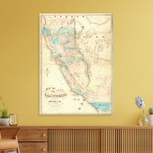 カリフォルニア州の地図 キャンバスプリント (インサイチュ (リビング))