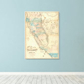 カリフォルニア州の地図 キャンバスプリント (インサイチュ (ウッドフロア))