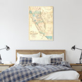 カリフォルニア州の地図 キャンバスプリント (インサイチュ (寝室))