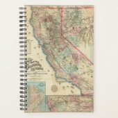 カリフォルニア州の地形鉄道と郡の地図 プランナー手帳 (正面)