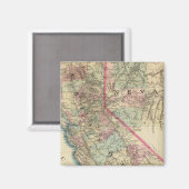 カリフォルニア州の地形鉄道と郡地図 マグネット (正面/裏面)