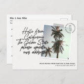 カリフォルニア州の州先移動発表 インビテーションポストカード (正面/裏面)