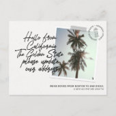 カリフォルニア州の州先移動発表 インビテーションポストカード (正面)