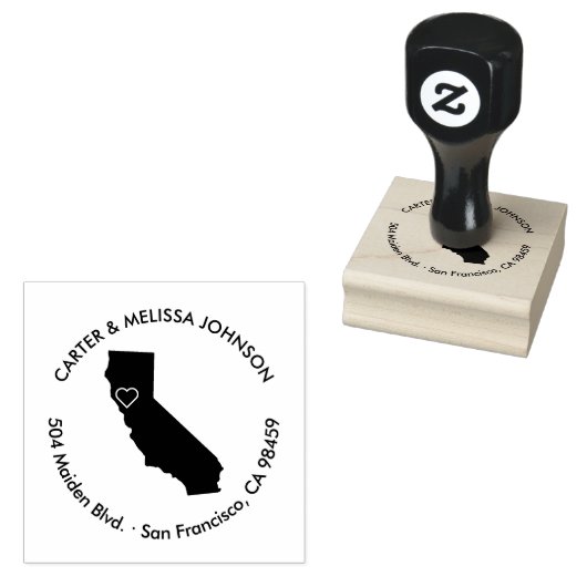 カリフォルニア州の引越し案内の住所スタンプ ラバースタンプ (押印)