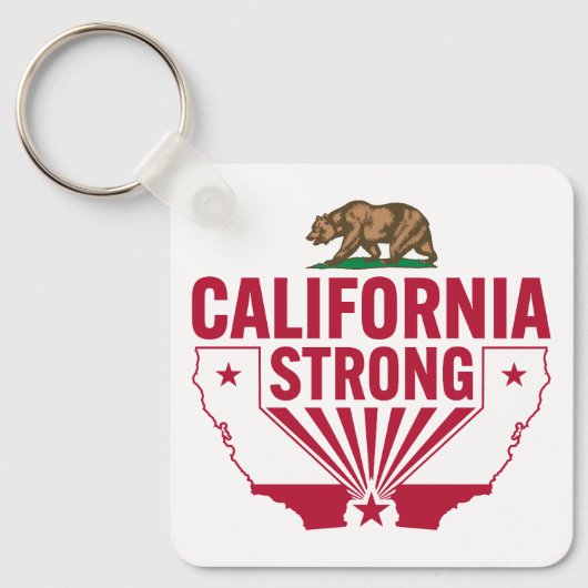 カリフォルニア州の強いグリーズベア キーホルダー (正面)