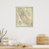 カリフォルニア州の新地図 ポスター (キッチン)