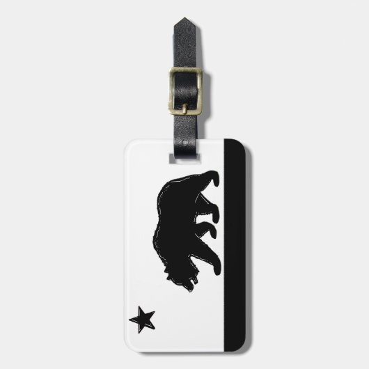 カリフォルニア州の旗くまの記号の荷物のラベル ラゲッジタグ (正面縦)