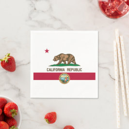 カリフォルニア州の旗とシール、カリフォルニアの旗 スタンダードカクテルナプキン
