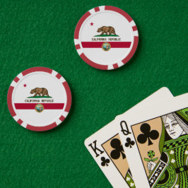 カリフォルニア州の旗とシール、カリフォルニアの旗 ポーカーチップ