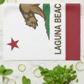 カリフォルニア州の旗のラグナのビーチ キッチンタオル (折り畳み)