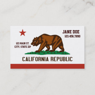 カリフォルニア州の旗の名刺 名刺