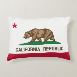 カリフォルニア州の旗の灰色グマ アクセントクッション