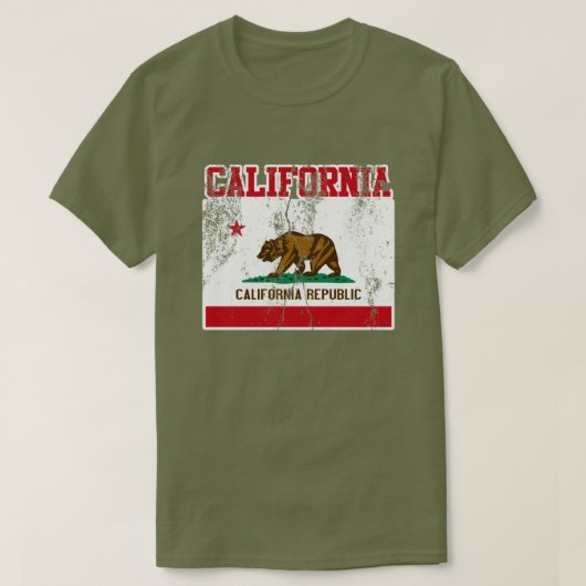 カリフォルニア州の旗のTシャツ(動揺してな) Tシャツ (デザイン正面)