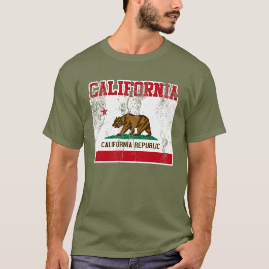 カリフォルニア州の旗のTシャツ(動揺してな) Tシャツ (正面)