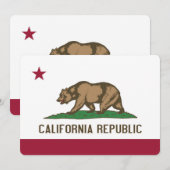 カリフォルニア州の旗をあしらった愛国的な招待状 招待状 (正面/裏面)